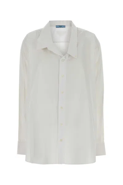 PRADA WHITE LOOSE SOLID SHIRT