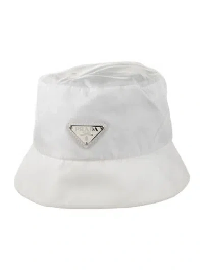 Pre-owned Prada Women's White Nylon  Bucket Hat