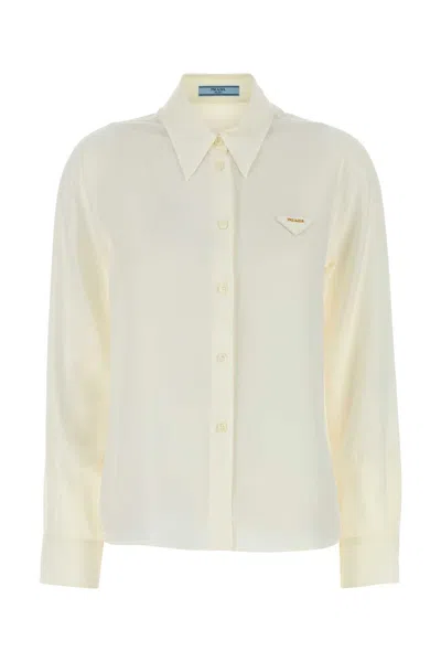 Prada Silk Shirt For Women In White