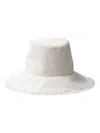 PRADA WOMEN'S WIDE BRIMMED DRILL BUCKET HAT