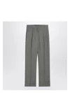Prada Wide Grey Trousers In Wool Women