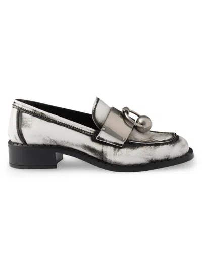 Prada Women's Women's's Brushed Leather Loafers In Green
