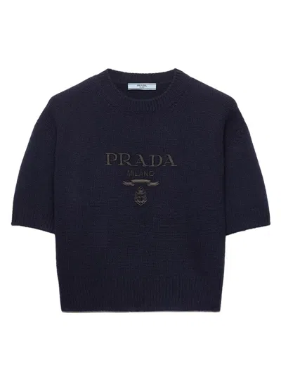 PRADA WOMEN'S WOOL AND CASHMERE CREW-NECK SWEATER