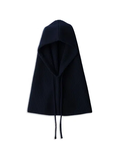 Prada Women's Wool And Cashmere Knit Hood In Blue