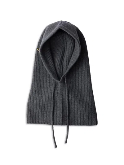 Prada Women's Wool And Cashmere Knit Hood In Gray
