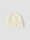 Prada Wool Beanie In Cream Beige