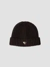Prada Wool Beanie In Brown
