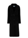 Prada Cappotto In Misto Lana Nera Donna