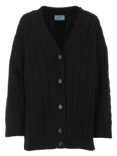 PRADA WOMEN'S WOOL BLEND OVERSIZE CARDIGAN