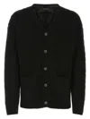 Prada Black Wool Blend Oversize Cardigan