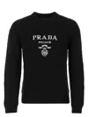 Prada Cashmere And Wool Logo Crew-neck Sweater
