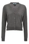 Prada Wool Cardigan Sweaters And Cardigans Gray In Gray