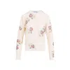 Prada Wool Floral Cardigan In Nude & Neutrals
