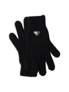 Prada Triangle-logo Gloves In Black