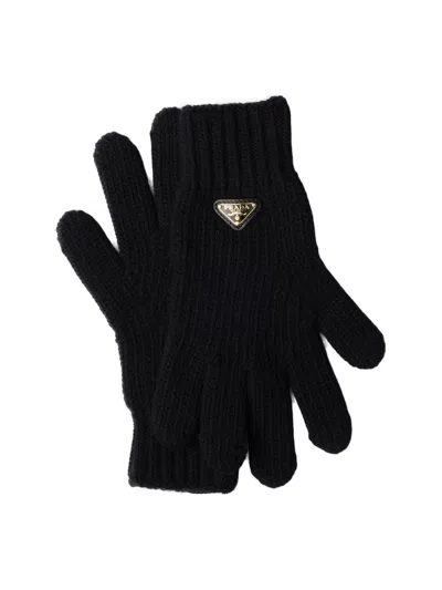 Prada Women's Wool Gloves In Black