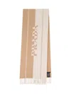 Prada Jacquard Wool Logo Scarf In Cream