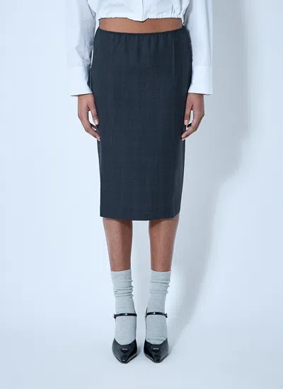 Prada Women Wool Midi Skirt