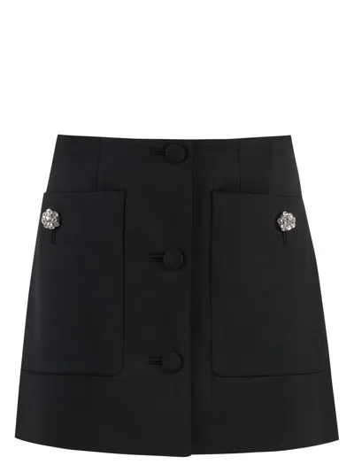 PRADA WOMEN'S WOOL MINI SKIRT