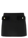Prada Shearling-trimmed Wool Mini Skirt