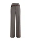 Prada Women Melange Cappuccino Tech Wool Pant