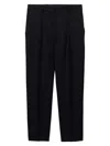 Prada Rush-stitch Wool Trousers In Black