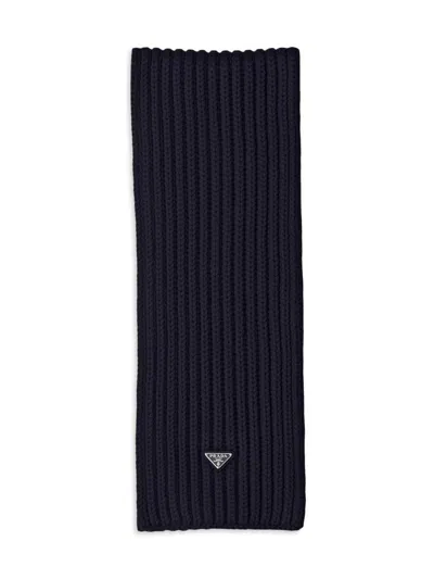 Prada Women's Wool Scarf In Blue
