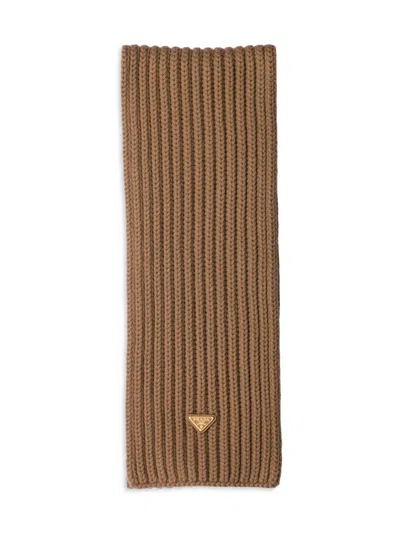 Prada Women's Wool Scarf In Brown