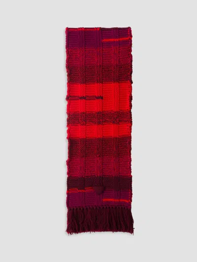 Prada Women's Wool Scarf In Dark Red