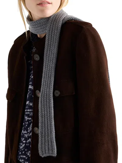 Prada Women's Wool Scarf In Gray