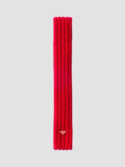 Prada Women's Wool Scarf In Red