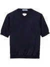 Prada Virgin Wool Triangle Cut-out Sweater In Multicolor