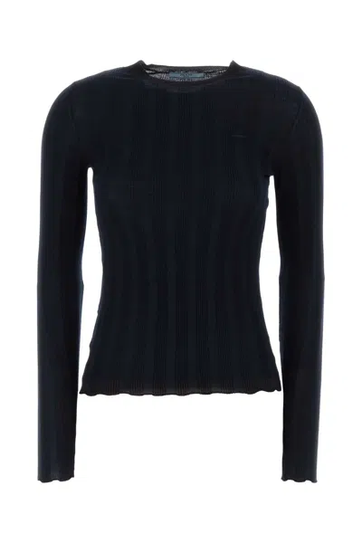 Prada Women's Wool-blend Knit Sweater In Blue