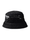 PRADA WOMEN'S WOVEN FABRIC BUCKET HAT