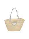Prada Woven Straw Basket Tote Bag In F0n86 Naturale Bi
