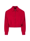 Prada Jackets With Long Sleeves And Ribbed Hem In Red