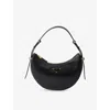 Prada Triangle Logo Plaque Moon Shaped Shoulder Bag In Black