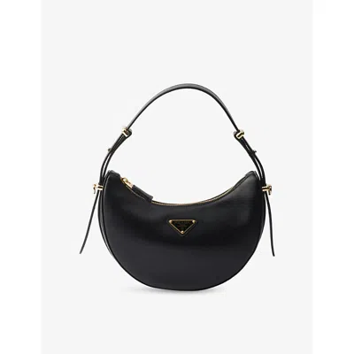 PRADA WOMENS BLACK ARQUÉ MINI LEATHER SHOULDER BAG