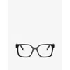 Prada Womens Black B03v Square-shape Acetate Sunglasses In Black