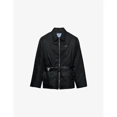 PRADA WOMENS PRADA BELTED RE-NYLON DOWN JACKET