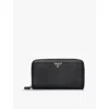 Prada Womens Black Brand-plaque Large Leather Wallet In Black
