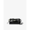 Prada Womens Black Brand-plaque Small Leather Shoulder Bag