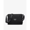 Prada Womens Black Brand-plaque Small Nylon Shoulder Bag In Black