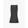 Prada Mermaid Wool Midi Skirt In Black