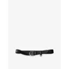 Prada Womens Black Curve-buckle Leather Belt In Black
