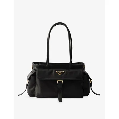 Prada Explore Medium Nappa Leather Tote Bag In Black