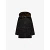 Prada Canvas Shearling-hood Coat In Brown