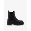 Prada Womens  Leather Chelsea Boots In Black