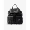 Prada Womens Black Logo-embellished Medium Leather Backpack In Black