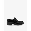 Prada Black Logo Plaque Loafers In Black