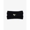 Prada Womens Black Logo-plaque Wool Headband In Black